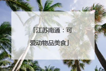 江苏南通：可爱动物品美食
