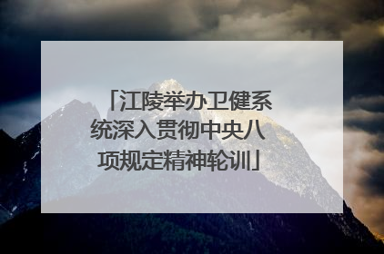 江陵举办卫健系统深入贯彻中央八项规定精神轮训