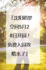 沈阳稻梦空间5月28日开园！免费入园攻略来了