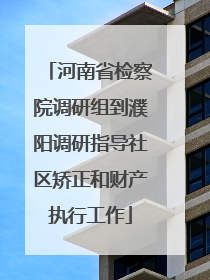 河南省检察院调研组到濮阳调研指导社区矫正和财产执行工作