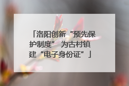 洛阳创新“预先保护制度” 为古村镇建“电子身份证”