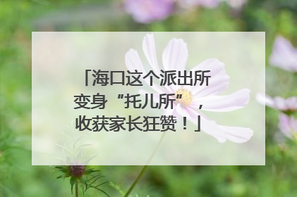 海口这个派出所变身“托儿所”，收获家长狂赞！