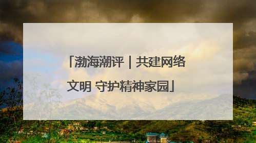 渤海潮评｜共建网络文明 守护精神家园