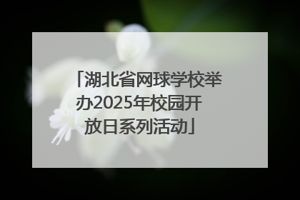 湖北省网球学校举办2025年校园开放日系列活动