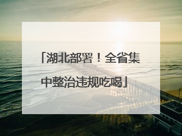 湖北部署！全省集中整治违规吃喝