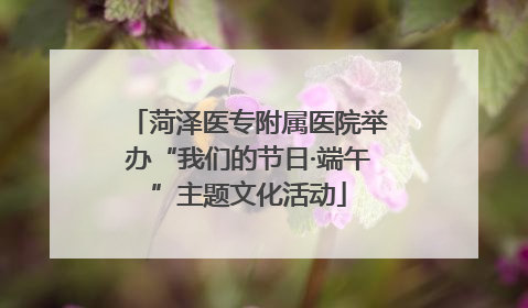 菏泽医专附属医院举办“我们的节日·端午”主题文化活动