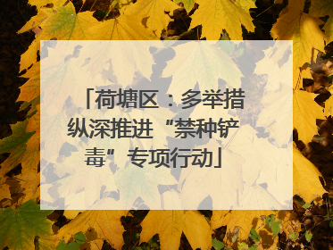 荷塘区：多举措纵深推进“禁种铲毒”专项行动