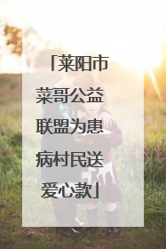 莱阳市菜哥公益联盟为患病村民送爱心款