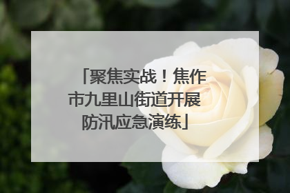 聚焦实战！焦作市九里山街道开展防汛应急演练