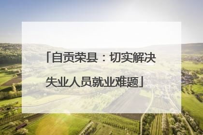 自贡荣县：切实解决失业人员就业难题