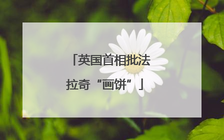 英国首相批法拉奇“画饼”