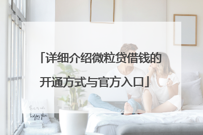 详细介绍微粒贷借钱的开通方式与官方入口