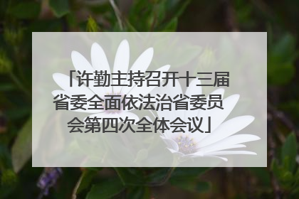 许勤主持召开十三届省委全面依法治省委员会第四次全体会议