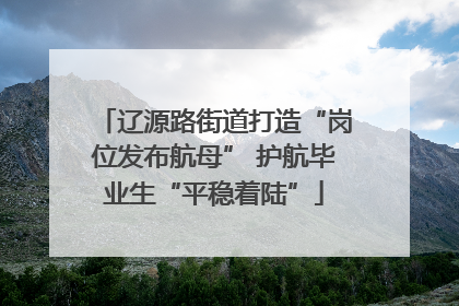 辽源路街道打造“岗位发布航母” 护航毕业生“平稳着陆”