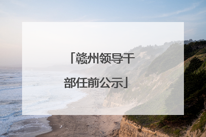 赣州领导干部任前公示