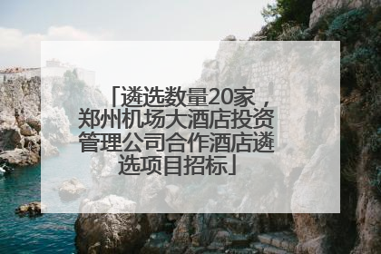 遴选数量20家，郑州机场大酒店投资管理公司合作酒店遴选项目招标