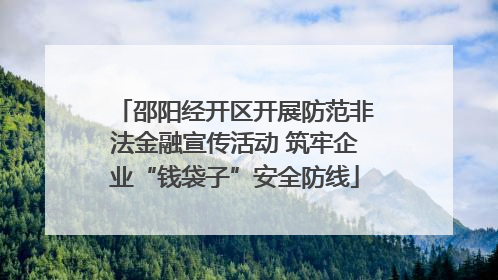 邵阳经开区开展防范非法金融宣传活动 筑牢企业“钱袋子”安全防线