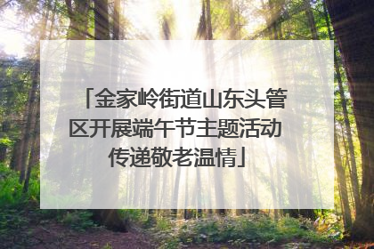 金家岭街道山东头管区开展端午节主题活动 传递敬老温情