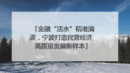 金融“活水”精准滴灌，宁波打造民营经济高质量发展新样本