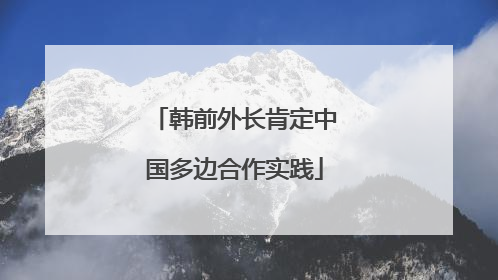 韩前外长肯定中国多边合作实践