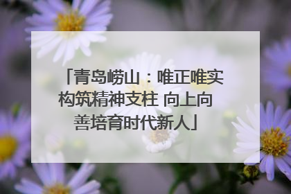 青岛崂山：唯正唯实构筑精神支柱 向上向善培育时代新人