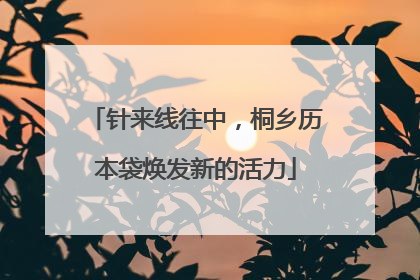 针来线往中，桐乡历本袋焕发新的活力