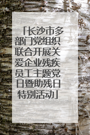 长沙市多部门党组织联合开展关爱企业残疾员工主题党日暨助残日特别活动
