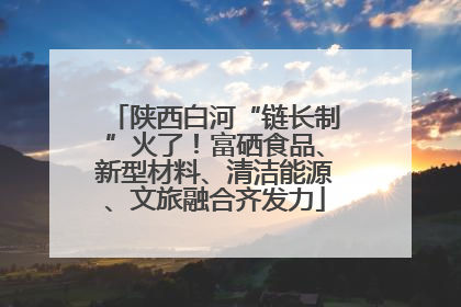 陕西白河“链长制”火了！富硒食品、新型材料、清洁能源、文旅融合齐发力