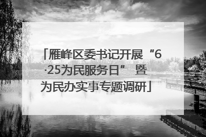 雁峰区委书记开展“6·25为民服务日” 暨为民办实事专题调研