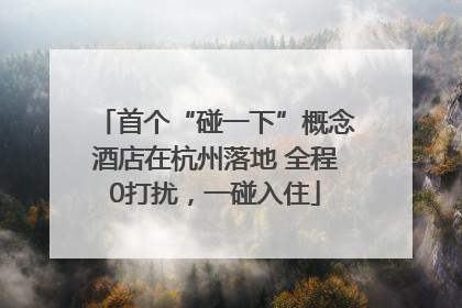 首个“碰一下”概念酒店在杭州落地 全程0打扰，一碰入住