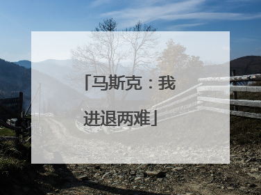 马斯克：我进退两难
