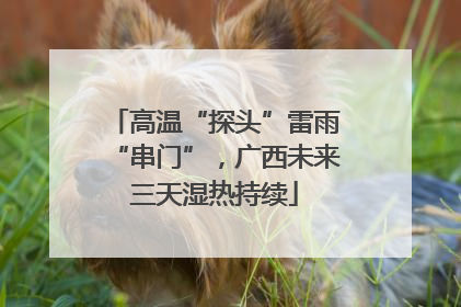 高温“探头”雷雨“串门”，广西未来三天湿热持续