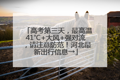 高考第三天，最高温41℃+大风+强对流，请注意防范！河北最新出行信息→