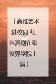 高雅艺术进校园 红色舞剧在张家界学院上演