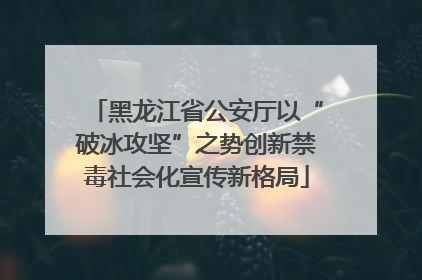 黑龙江省公安厅以“破冰攻坚”之势创新禁毒社会化宣传新格局