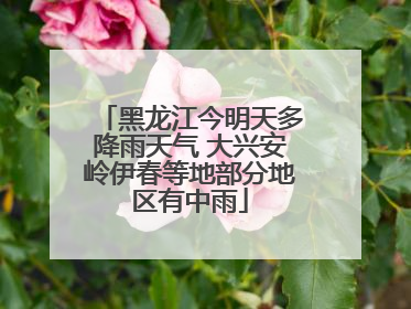 黑龙江今明天多降雨天气 大兴安岭伊春等地部分地区有中雨