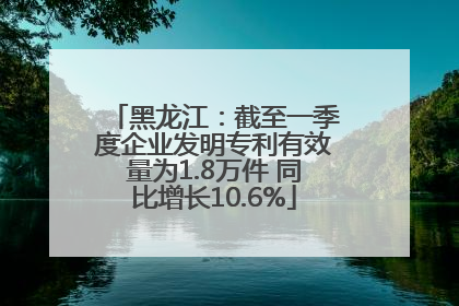 黑龙江：截至一季度企业发明专利有效量为1.8万件 同比增长10.6%