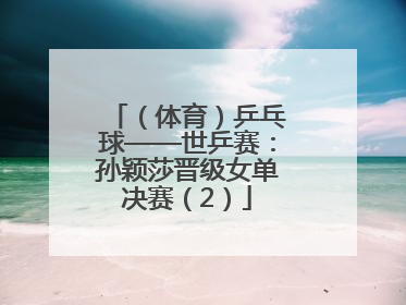 （体育）乒乓球——世乒赛：孙颖莎晋级女单决赛（2）