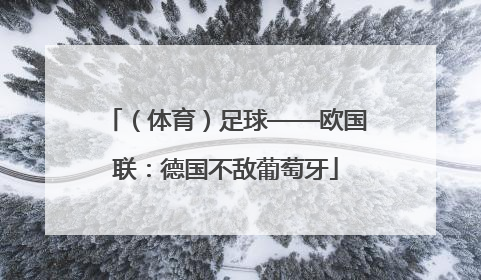 （体育）足球——欧国联：德国不敌葡萄牙