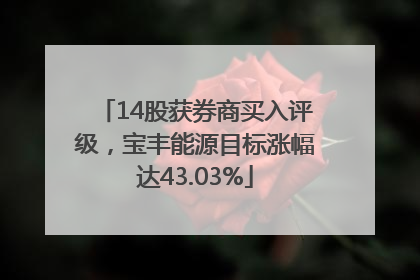 14股获券商买入评级，宝丰能源目标涨幅达43.03%