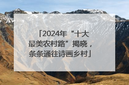 2024年“十大最美农村路”揭晓，条条通往诗画乡村