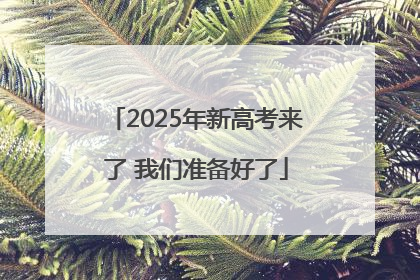 2025年新高考来了 我们准备好了