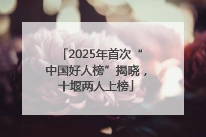 2025年首次“中国好人榜”揭晓，十堰两人上榜