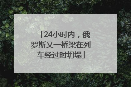 24小时内，俄罗斯又一桥梁在列车经过时坍塌