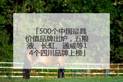 500个中国最具价值品牌出炉，五粮液、长虹、通威等14个四川品牌上榜