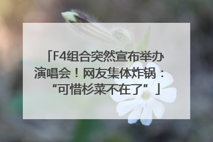 F4组合突然宣布举办演唱会！网友集体炸锅：“可惜杉菜不在了”