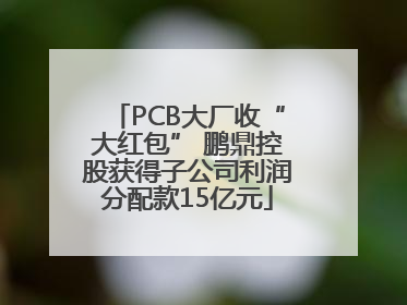 PCB大厂收“大红包” 鹏鼎控股获得子公司利润分配款15亿元